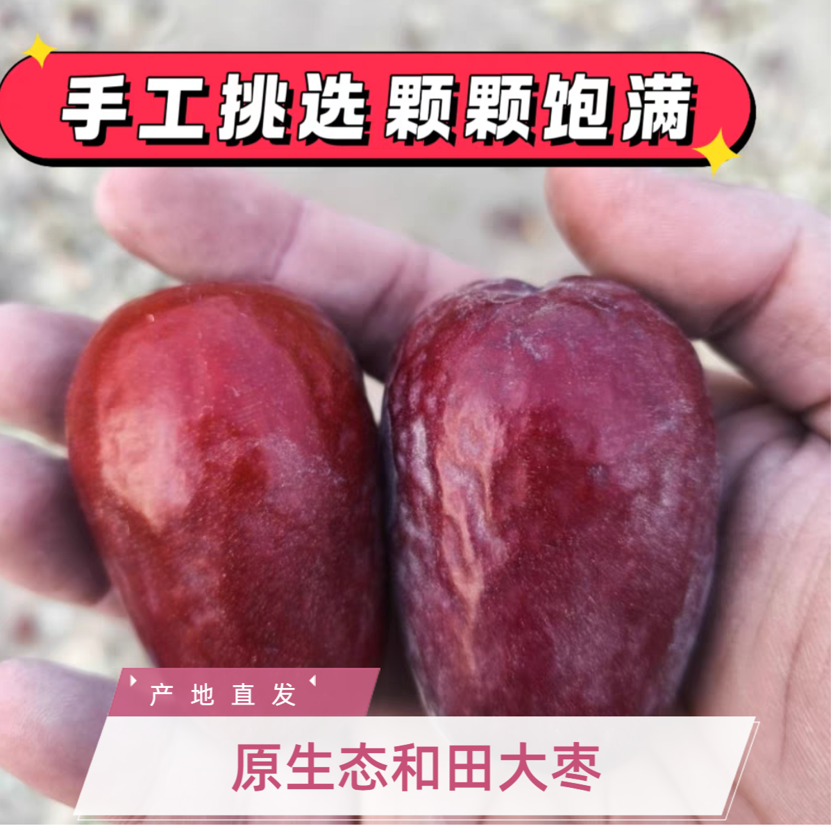 【新疆直发】25年和田大枣带土带灰 自然吊杆 未清洗