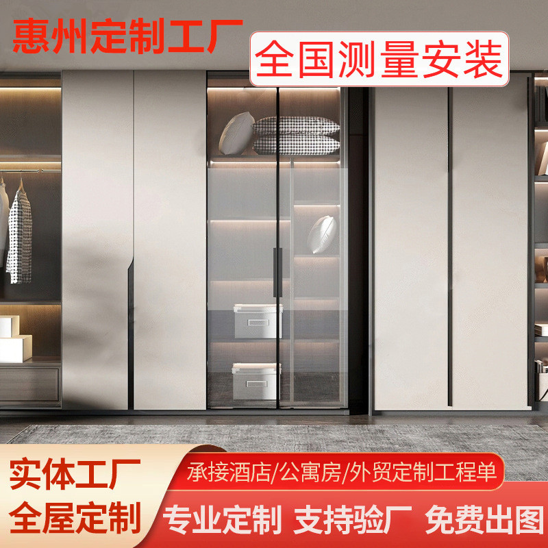 全屋定制衣柜卧室平开门墙角储物一门到顶收纳挂衣区推拉门衣柜门