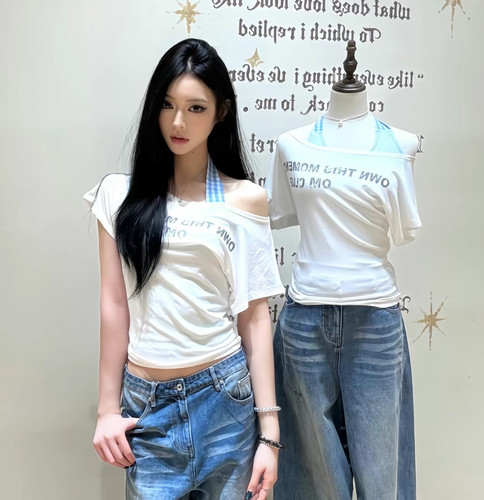 ONE MOMENT春夏季纯棉字母印花短袖T恤女显瘦上衣专柜正品不退换