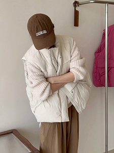 2023冬季女装新款羽绒马甲韩版宽松显瘦新国标90绒羽绒服马夹收腰