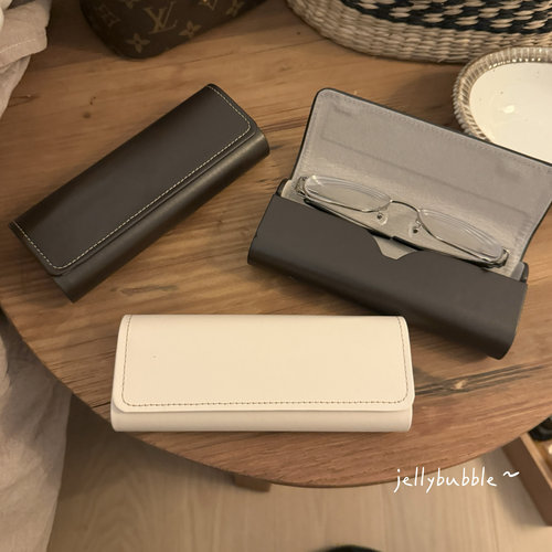 掏心窝share~复古风眼镜盒收纳盒简约皮质防压近视眼镜盒子收纳盒