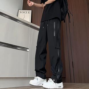 ULTIMATE GOAL 侧边开衩拉链机能风防水冲锋裤直筒休闲裤