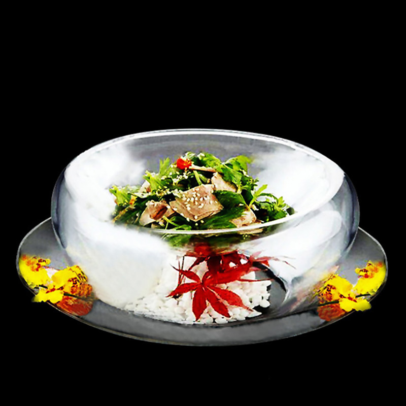 钢化玻璃冷餐碗异形餐具果盘创意中空碗盛器分子美食意境创意盛器