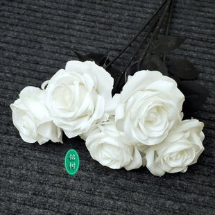 暗黑白色仿真花玫瑰假绢色哥特JK个性装饰把束动漫婚礼萝莉万圣