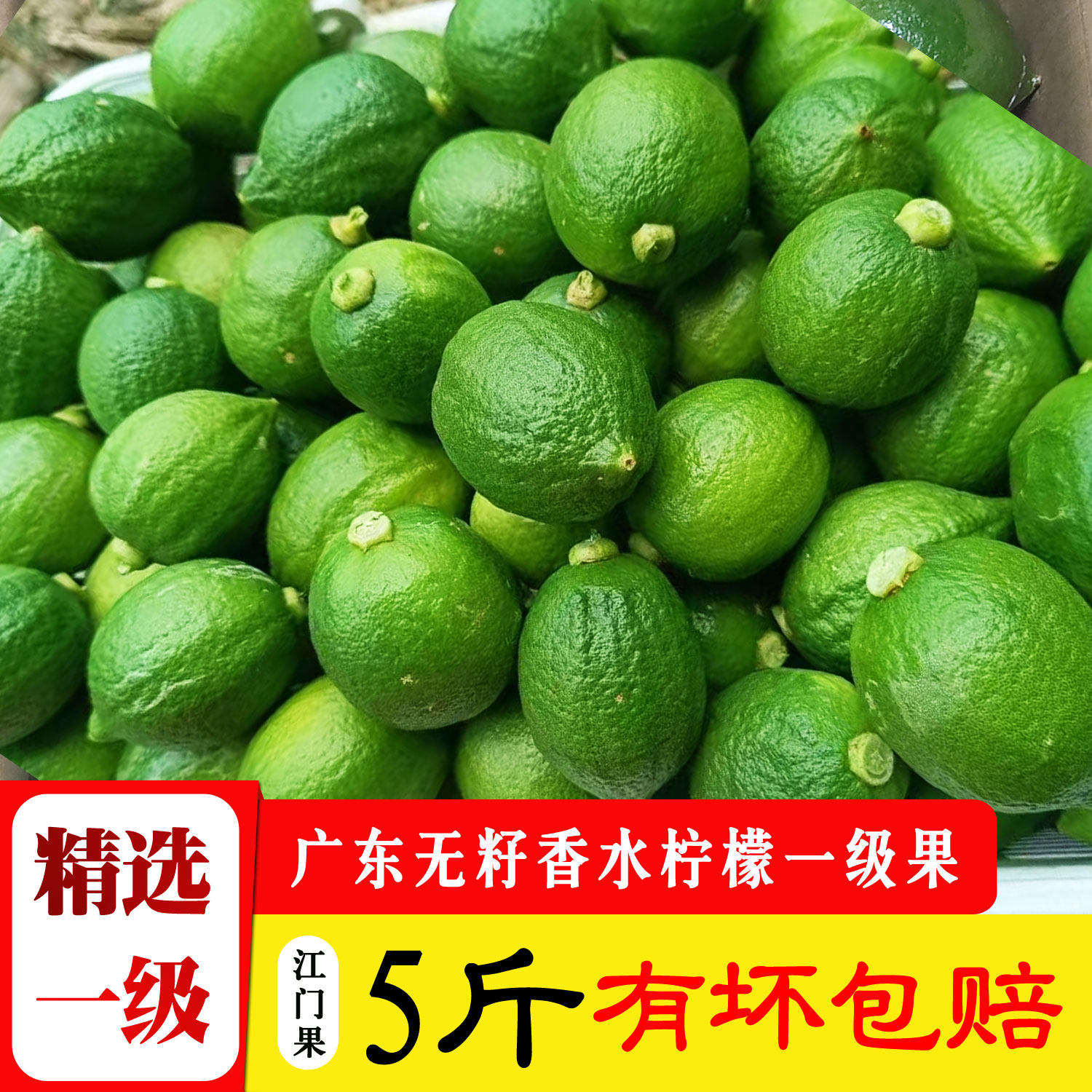 新鲜正宗广东无籽香水柠檬一级果2斤绿青柠檬奶茶店专用江门水果