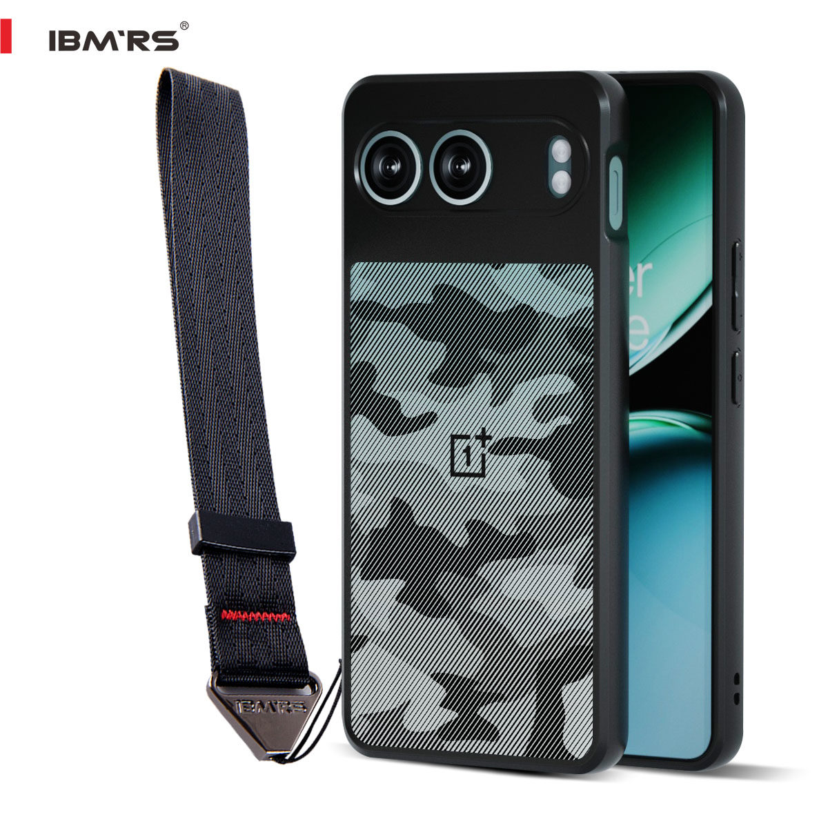 IBMRS适用一加One Plus Nord 4保护套迷彩磨砂硬壳防刮配腕绳360°防摔军旅风手机壳