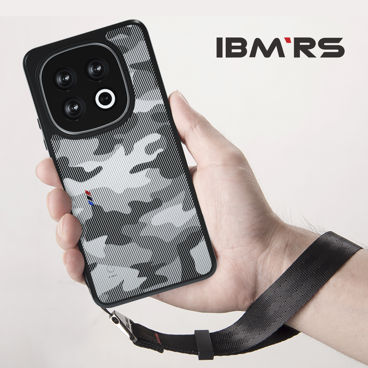 IBMRS适用IQOO 13军工风迷彩手机壳防摔抗冲击配腕绳运动登山防脱手保护套