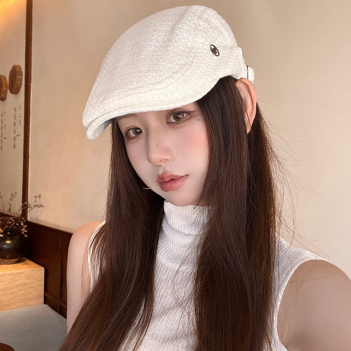 2025新款日系复古小香风贝雷帽