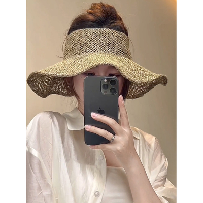 海边度假天然咸草镂空草帽