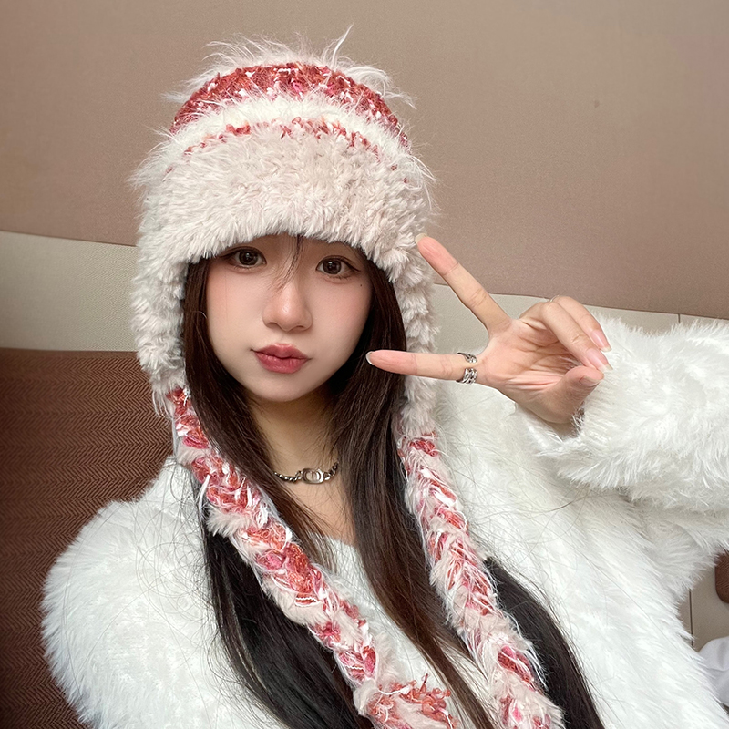 包头帽保暖名族风女秋冬毛绒绒