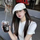 英伦风复古报童帽男士 纯色百搭情侣简约前进帽反戴鸭舌帽子女潮人