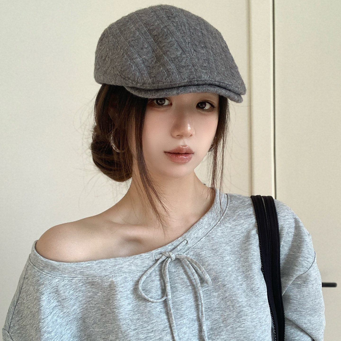 麻花针织鸭舌帽男女通用英伦风画家帽绅士帽文艺前进帽