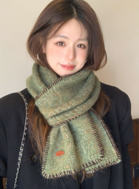 小众设计师彩点针织加厚保暖围巾