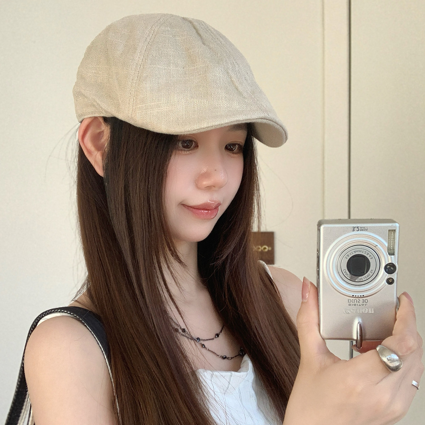 夏季薄款英伦女贝雷帽显脸小图片