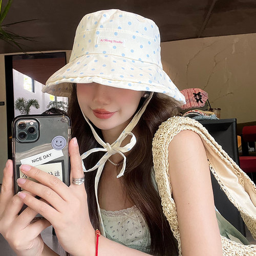 渔夫帽逛街韩版女夏季大檐波点
