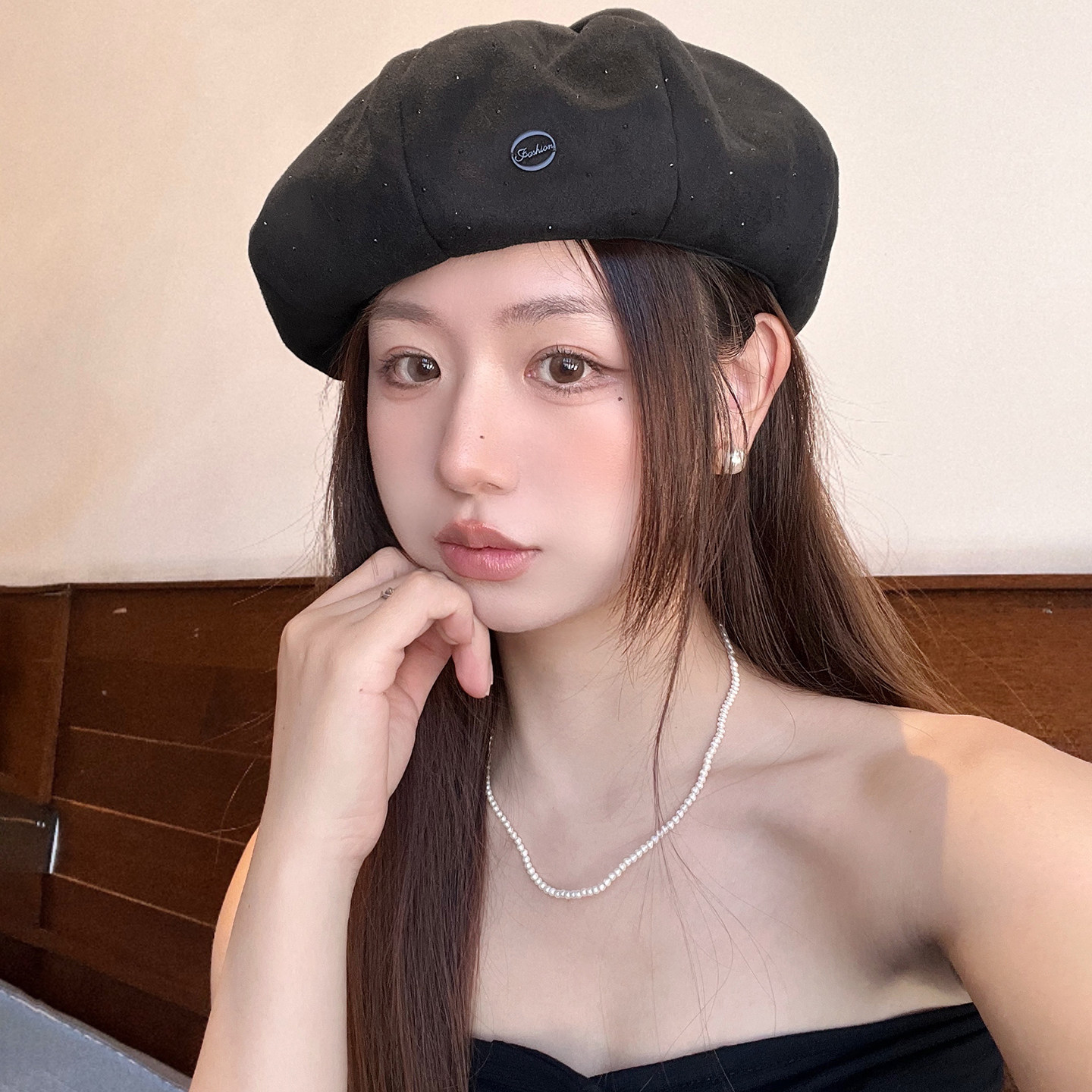 韩版时尚百搭贝雷帽女春秋新款显脸小画家帽大头围八角帽蓓蕾帽子