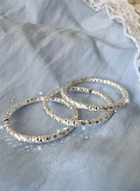 925银波光粼粼戒指车花戒指