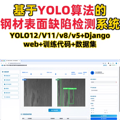 基于深度学习的钢材表面缺陷检测(YOLOv12/v11/v8/v5模型+django)
