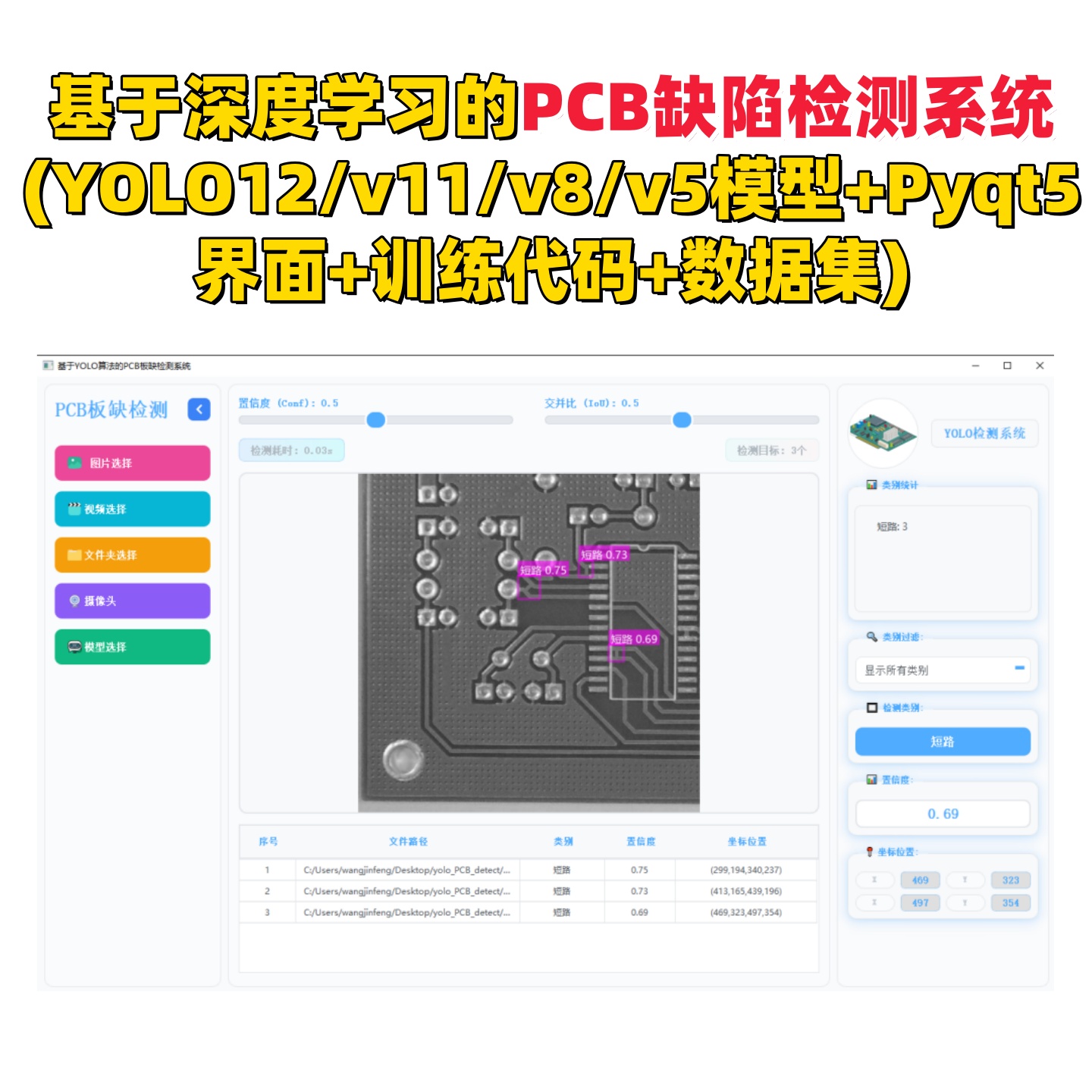 基于深度学习的PCB缺陷检测系统(YOLOv12/v11/v8/v5模型)
