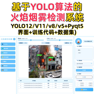 基于深度学习的火焰烟雾检测系统(YOLOv12/v11/v8/v5模型+数据集)