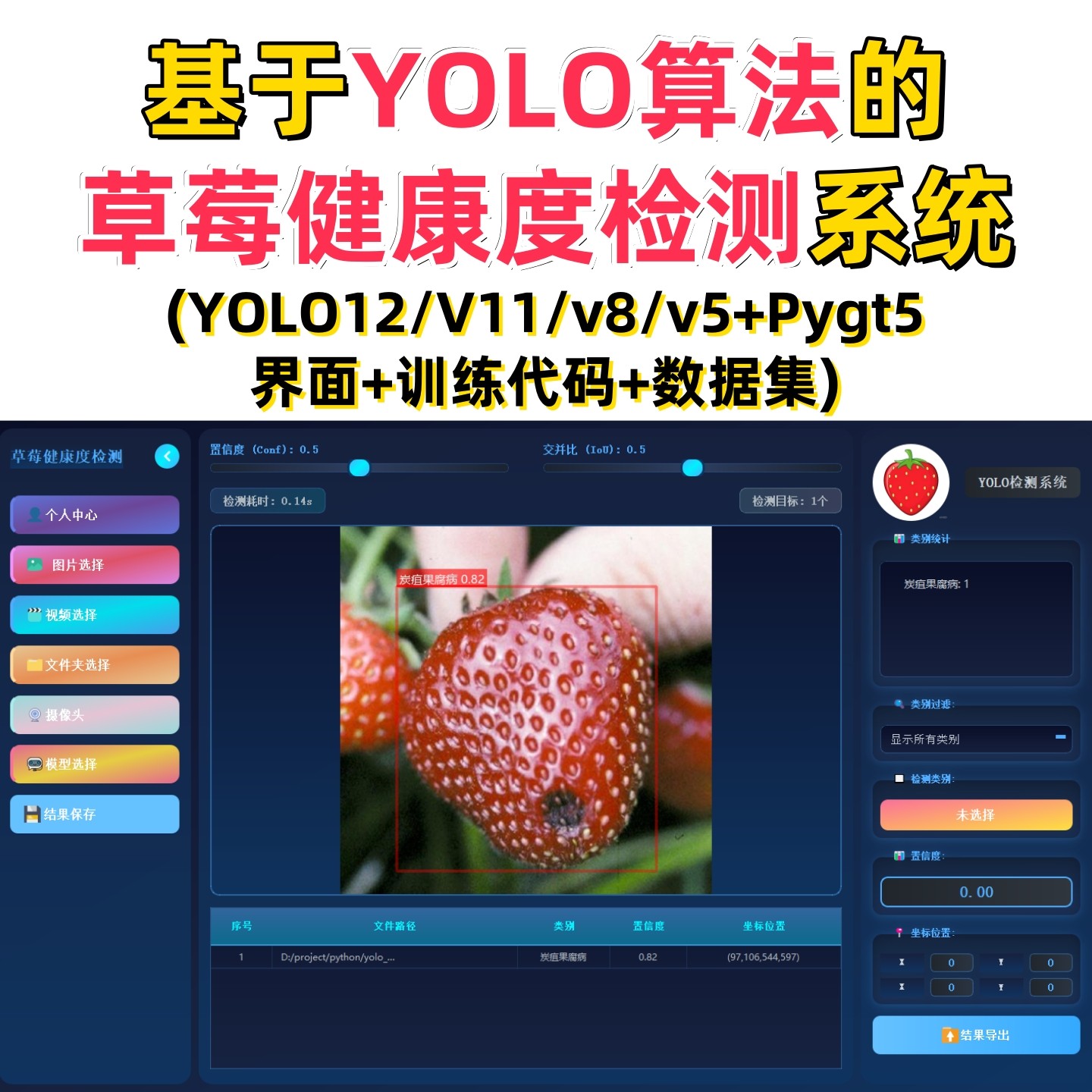 基于深度学习的草莓健康度检测(YOLOv12/v11/v8/v5模型+数据集)