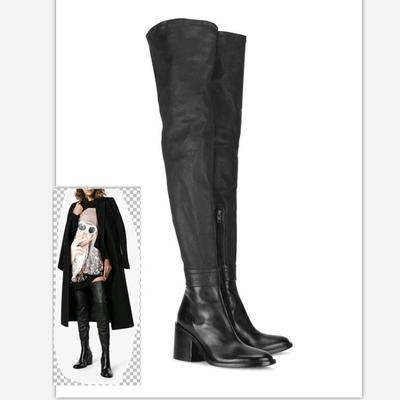 定做新款加大码胖mm真皮过膝长靴