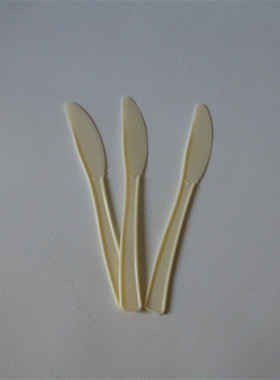 一次性网红商用中式塑料锯齿切蛋糕餐厅水果带齿月饼刀16.5CM白色