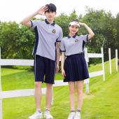 初中小学生拍毕业照服 初高中学院风校服套装 班服运动会polo衫 夏季