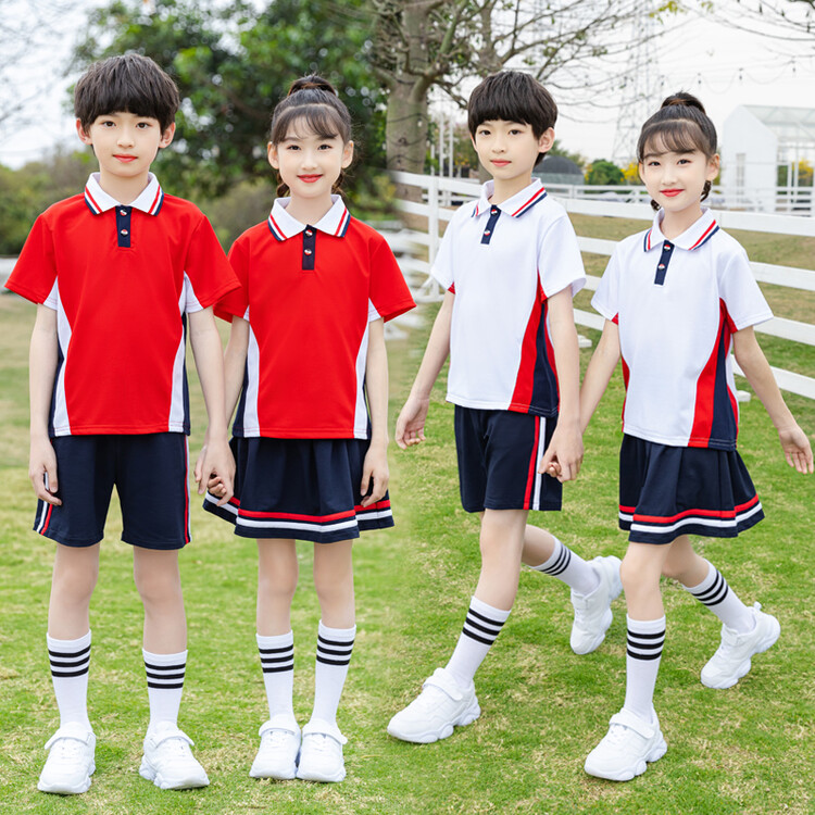 幼儿园园服短袖学院风毕业季班服六一表演服一年级校服套装小学生