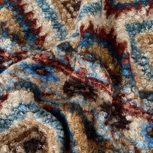 布亦 秋冬新款复古毛绒彩格加厚布料服装桌布抱枕手工diy床单ins