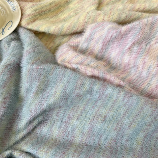 毛绒扎染彩虹毛衣裤子服装面料手工diy包包抱枕套床单布料