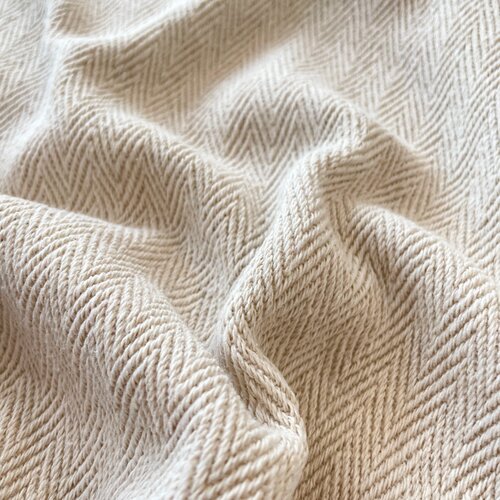 布亦新款素麻人字纹简约朴素布料服装桌布抱枕手工diy连衣裙