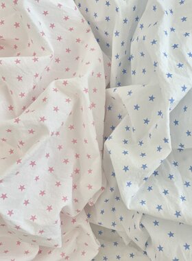 布亦新款皱布粉星小清新ins布料连衣裙服装抱枕桌布窗帘手工diy
