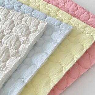 布亦新款绗缝云朵小清新ins夹棉加厚布料服装手工diy小众高级