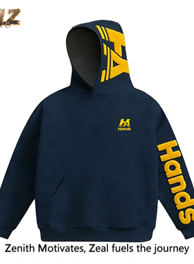 ZM.Z国潮秋冬季加绒加厚字母刺绣卫衣连帽衫街头休闲宽松男女情侣