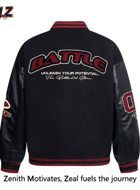 ZM.Z潮牌复古毛巾绣字母刺绣棒球服男女街头夹克加厚夹棉羽绒棉服