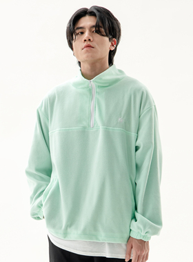 GETWITHIT马卡龙双层摇粒绒半拉链高领国潮夹克男女情侣卫衣外套