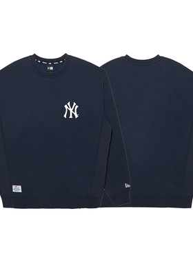 New Era MLB系列NY纽约洋基队刺绣标志圆领加绒套头卫衣男女同款