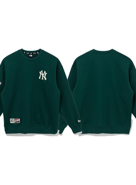 New Era X MLB纽亦华纽约洋基队NY圆领套头字母刺绣卫衣男女同款