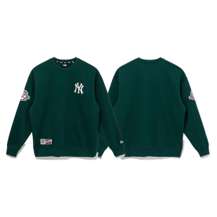 New Era X MLB纽亦华纽约洋基队NY圆领套头字母刺绣卫衣男女同款