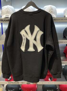 New Era X MLB纽亦华NY洋基队Logo刺绣长袖圆领加绒卫衣男女同款