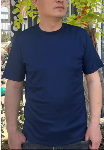 藏青色地面勤务圆领衫夏季藏青轻薄休闲圆领T恤 速干体能圆领衫