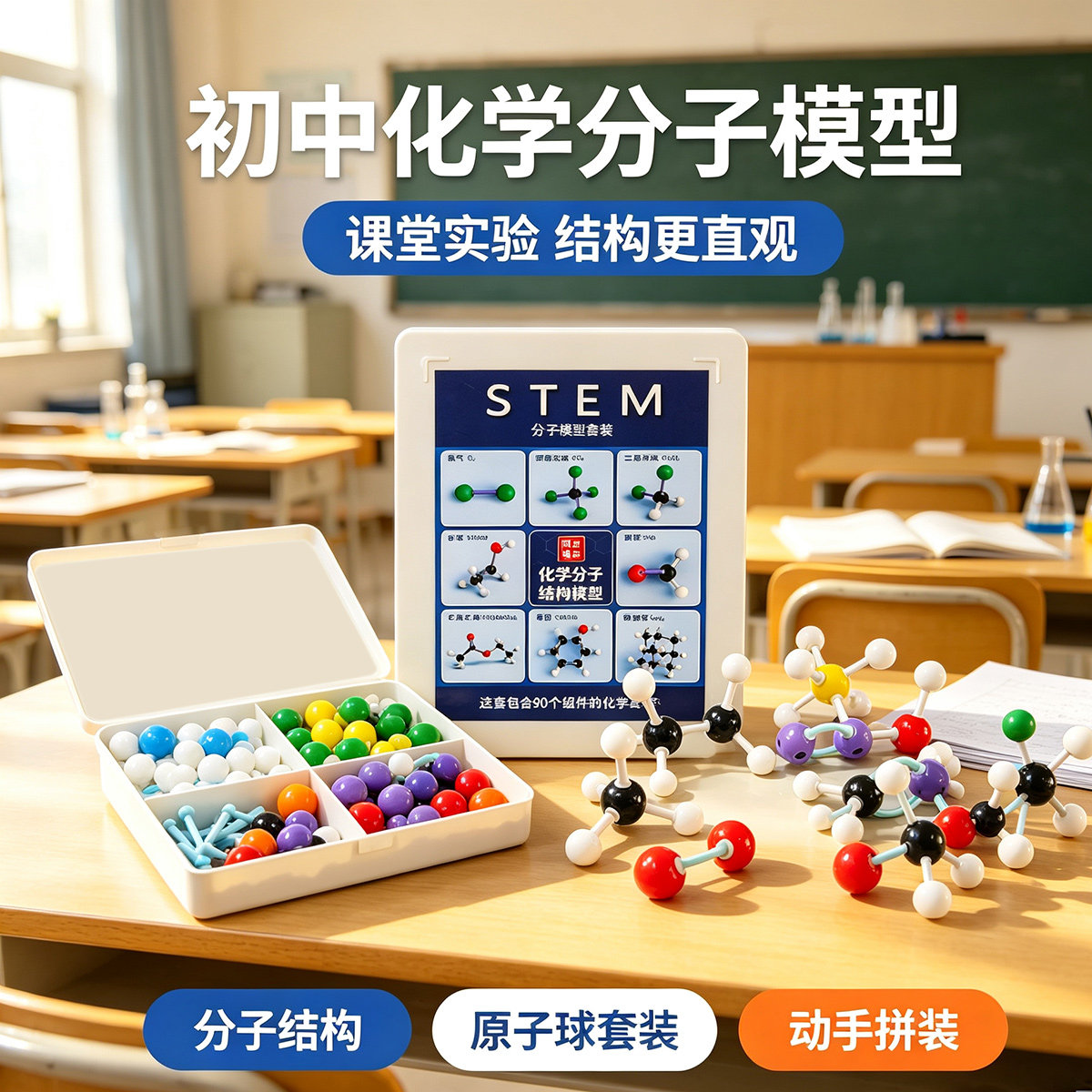 初中化学分子结构模型STEM实验