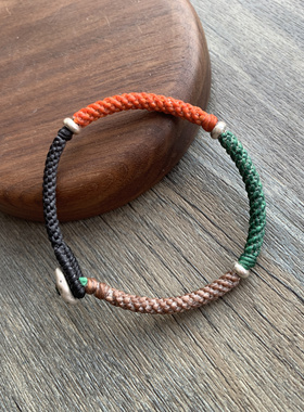 【夏日】原创泰国蜡线手工手绳手链 925纯银配饰情侣手链