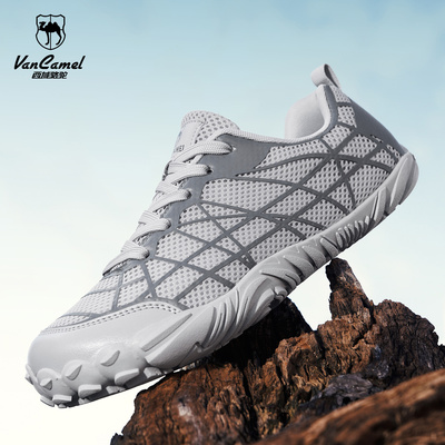 Vancamel西域骆驼网面鞋男士夏秋季透气大码运动鞋宽楦轻便休闲鞋