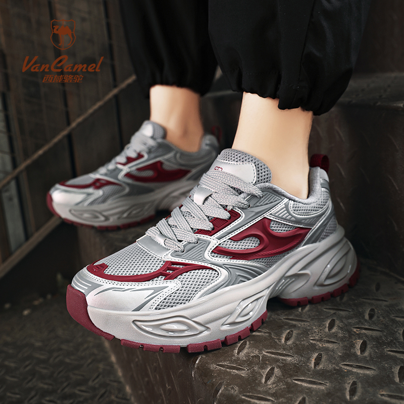 西域骆驼男鞋厚底增高老爹鞋夏季