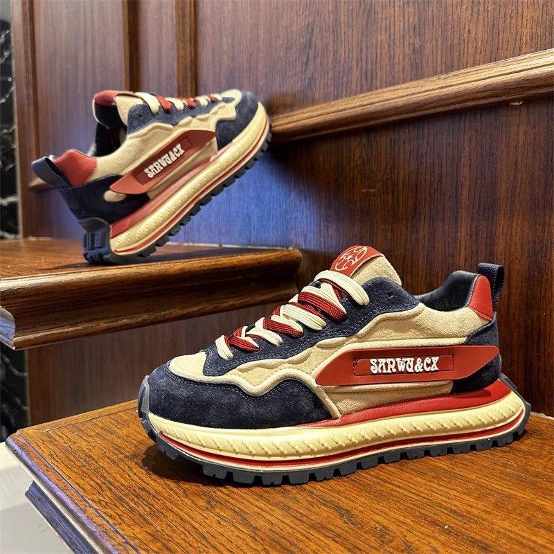 西域骆驼复古增高老爹鞋