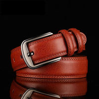 New minimalist men's belt, men's cowhide needle buckle belt, brown casual and trendy men's belt gift for middle-aged and young people thumbnail 4