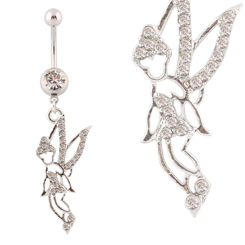 天使女孩肚脐环防过敏脐钉不过敏医用粗针人体穿刺夜店酒吧装饰品