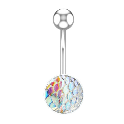 简约圆形整体钛钢不掉色肚脐钉